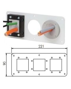 icotek 43856 | FP-KL 221x90|C  RAL 7035 | Flange Plates