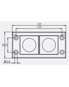 54162 | KEL-U 16/2 black | icotek Cable Entry Frame
