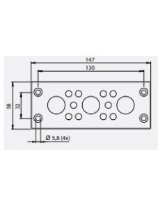 43940 | KEL-DPU 24/13 Grey | Cable Entry Plate