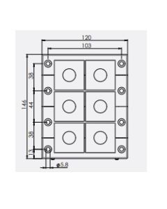 42147 | KEL 16/ 6 -2MT  black | icotek Cable Entry Frame