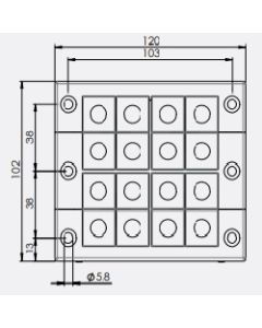 42145 | KEL 16/16 Black | icotek Cable Entry Frame